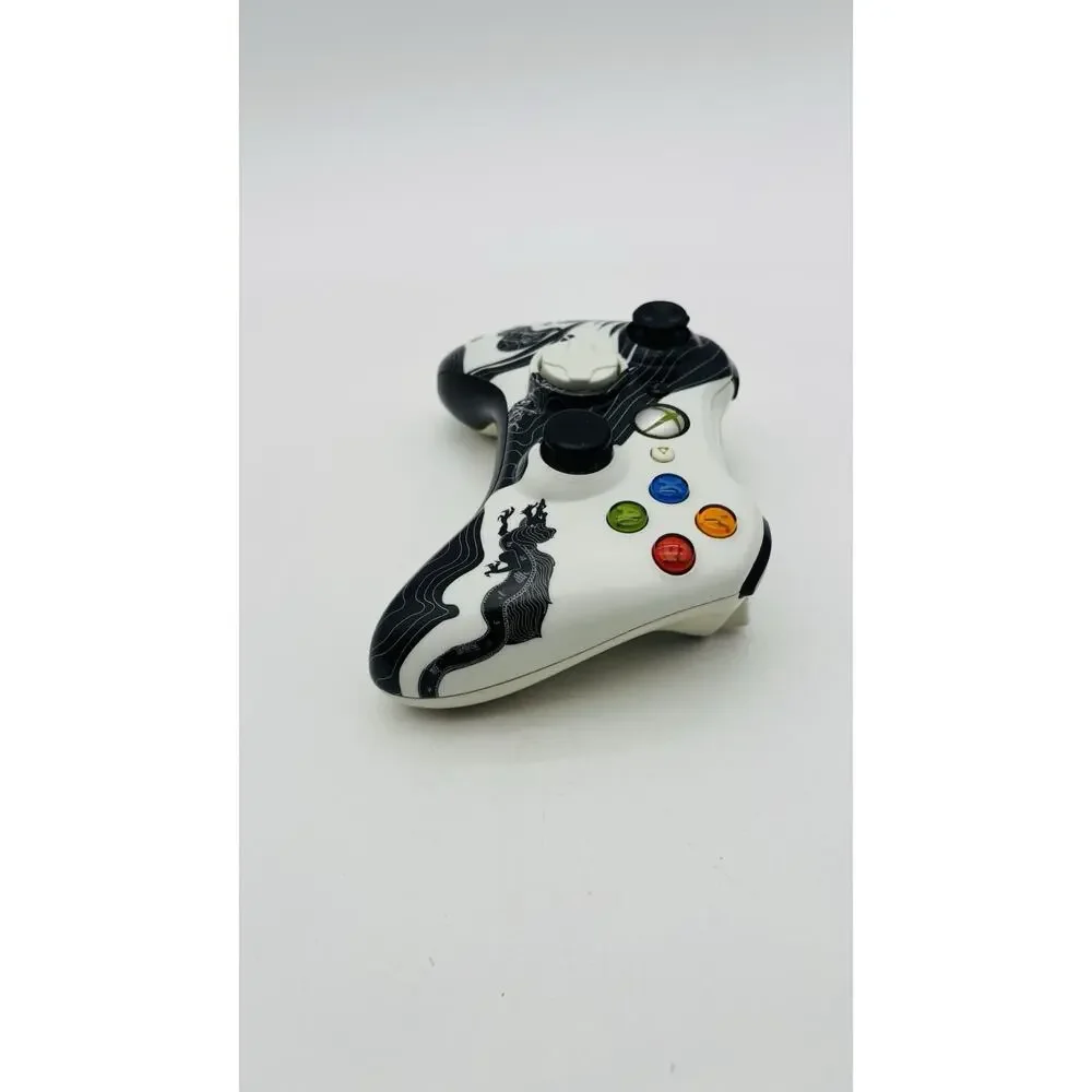 Microsoft Xbox 360 Limited Edition Dragon Age Black & White Controller Tested VG